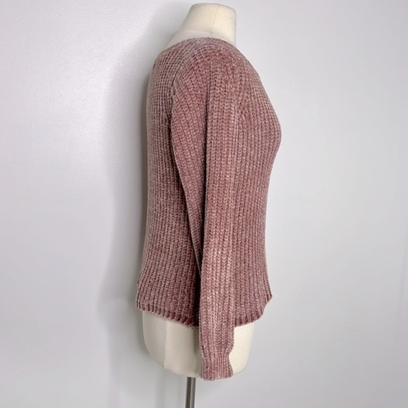 BB Dakota light Pink Smooth Sailing Crewneck Chenille ribbed knit Sweater - Picture 5 of 10